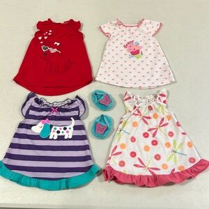 4 Night Gowns & Slippers for American Girl Doll